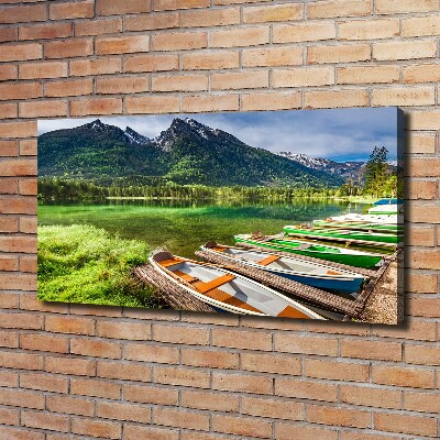 Canvas wall art Boats on the lake