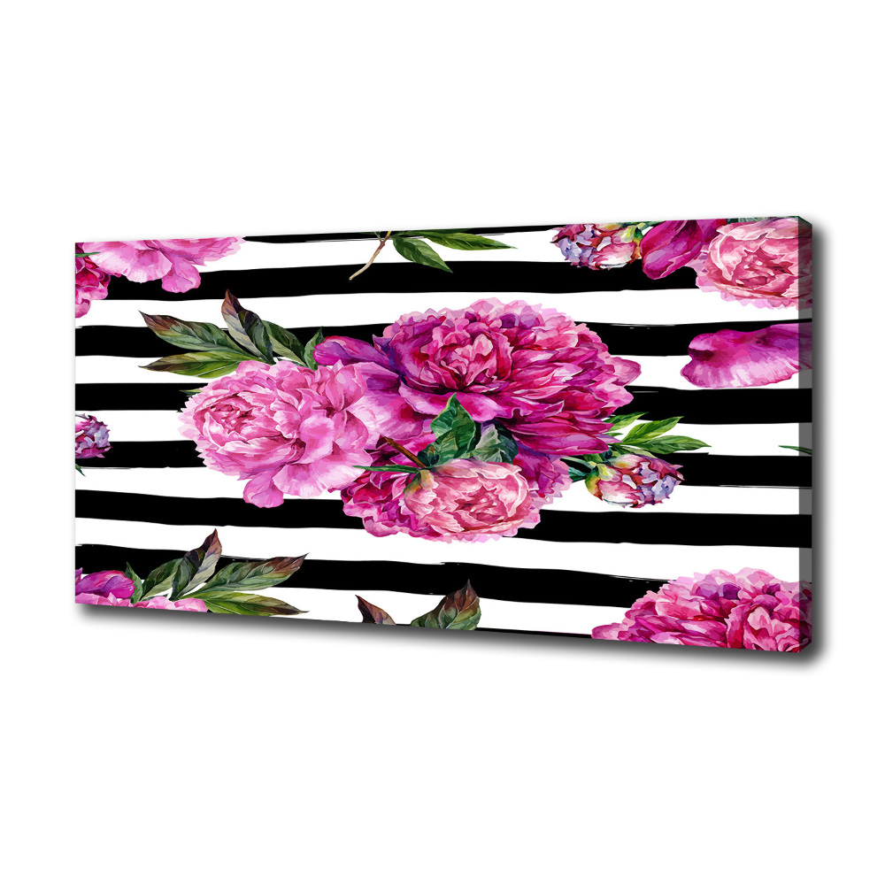 Canvas wall art Pink peonies