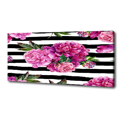 Canvas wall art Pink peonies