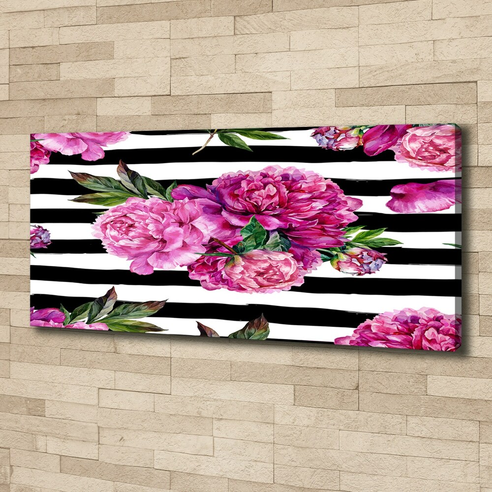 Canvas wall art Pink peonies