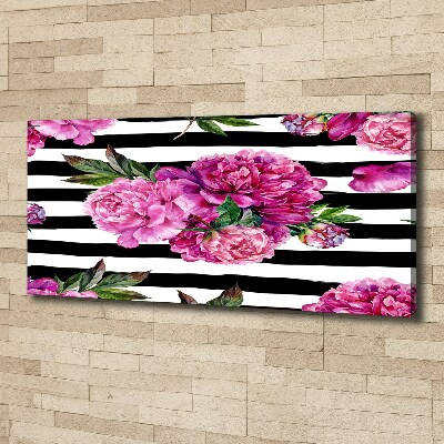 Canvas wall art Pink peonies