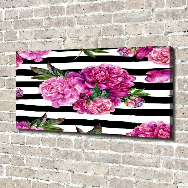 Canvas wall art Pink peonies