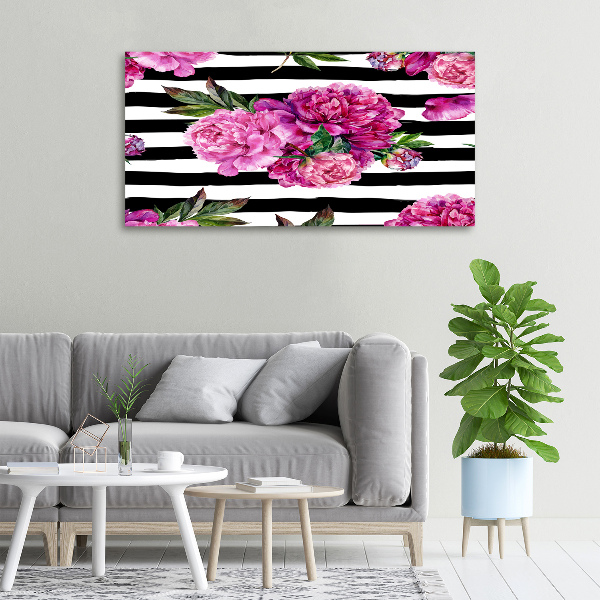 Canvas wall art Pink peonies