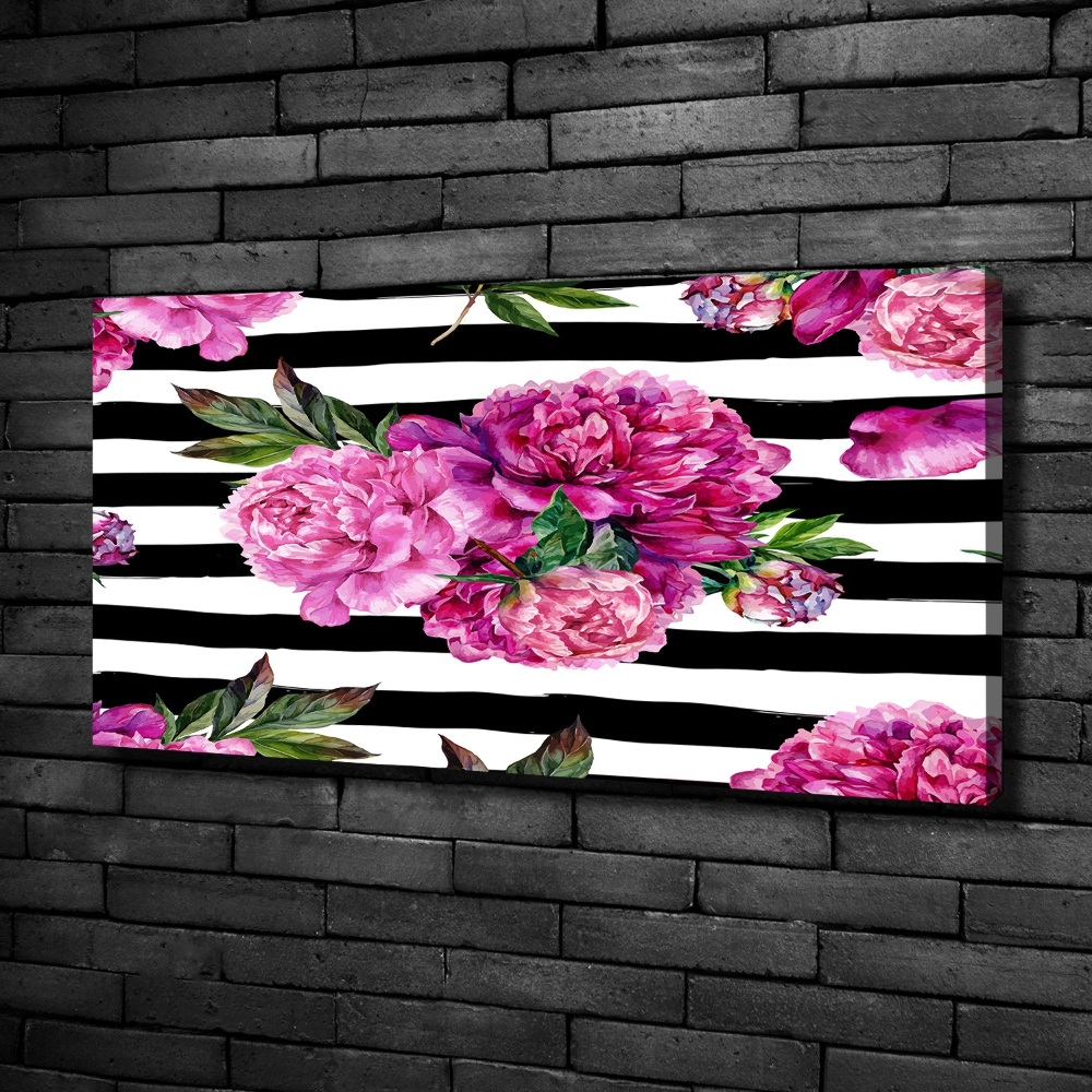 Canvas wall art Pink peonies