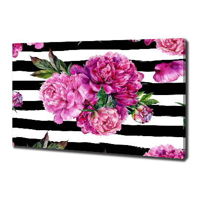 Canvas wall art Pink peonies