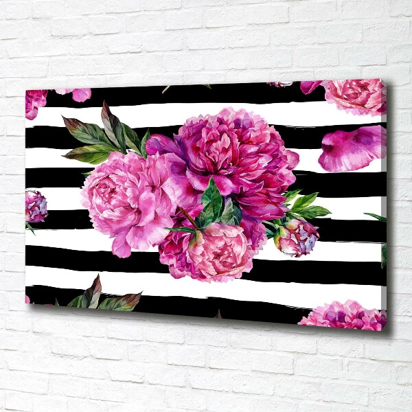 Canvas wall art Pink peonies