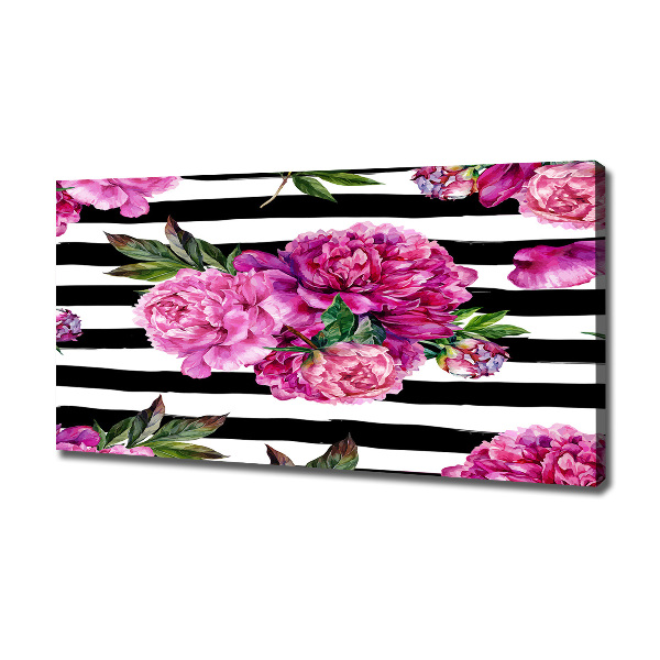 Canvas wall art Pink peonies