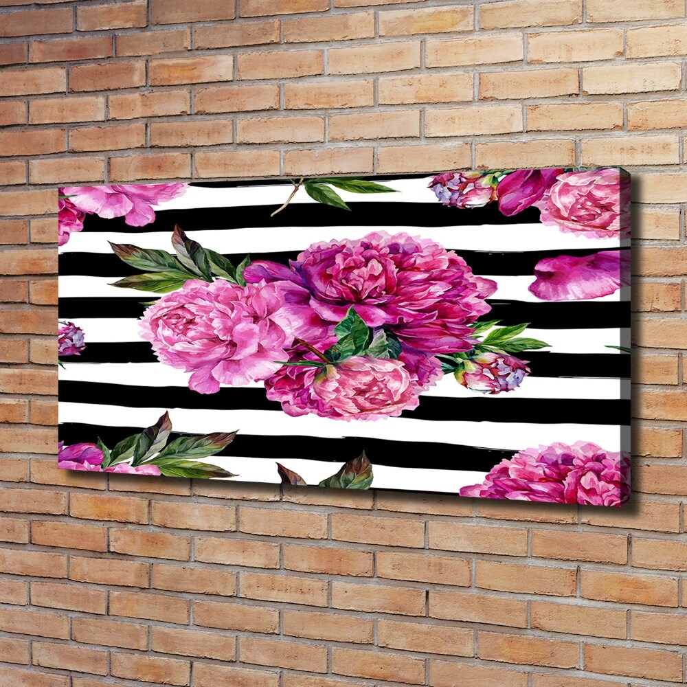 Canvas wall art Pink peonies