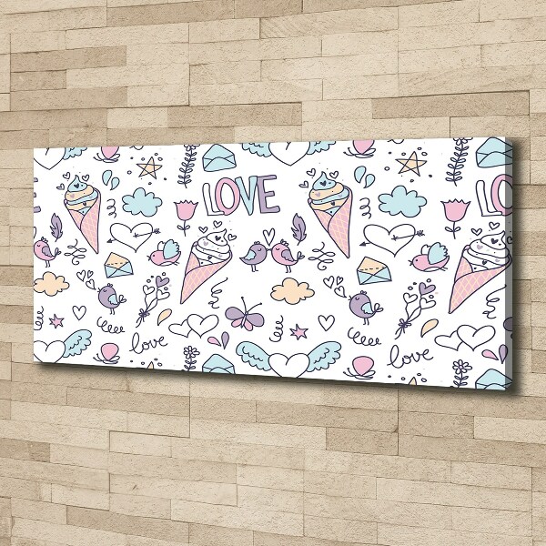 Canvas wall art Romantic pattern