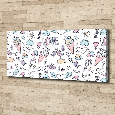 Canvas wall art Romantic pattern