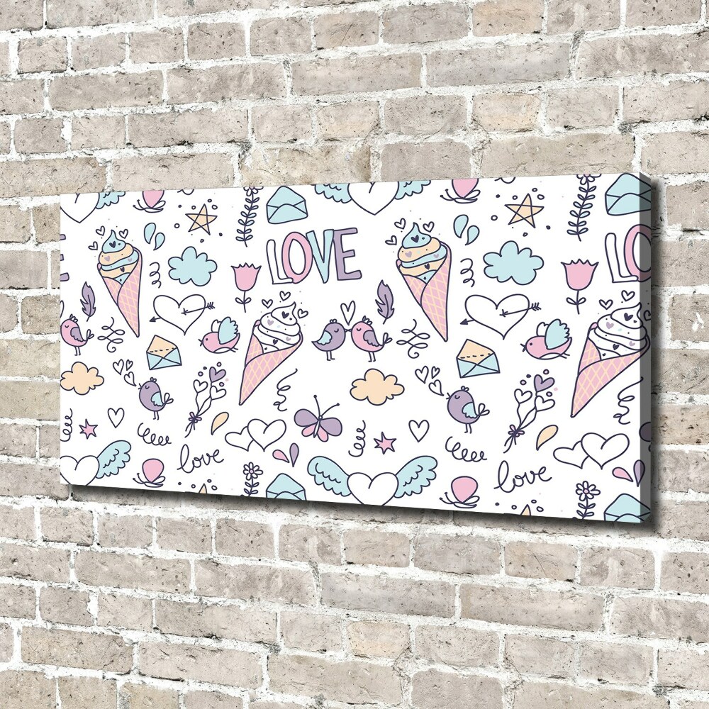 Canvas wall art Romantic pattern