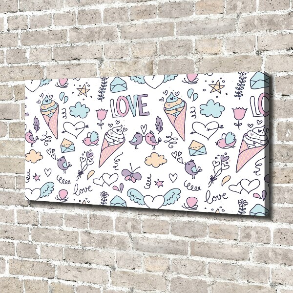 Canvas wall art Romantic pattern