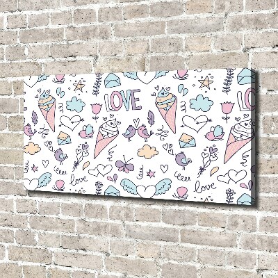 Canvas wall art Romantic pattern