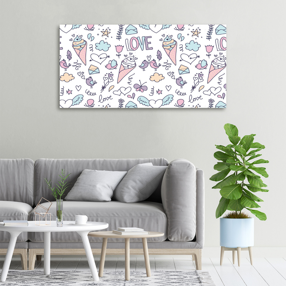 Canvas wall art Romantic pattern