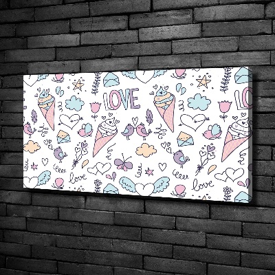 Canvas wall art Romantic pattern