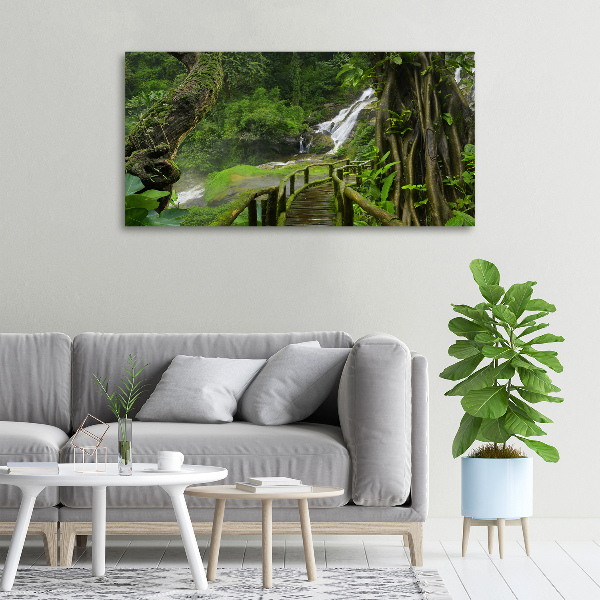 Canvas wall art Waterfall in the jungle