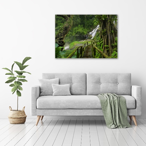 Canvas wall art Waterfall in the jungle