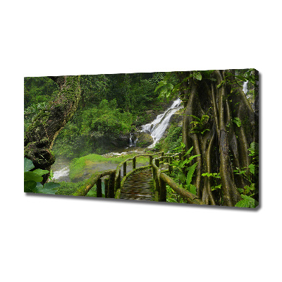 Canvas wall art Waterfall in the jungle