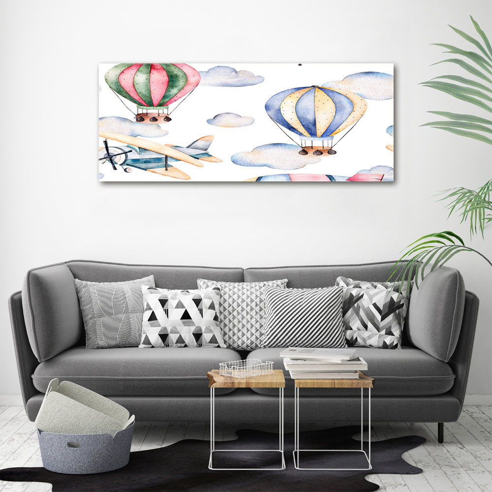 Canvas wall art Planes and balloons