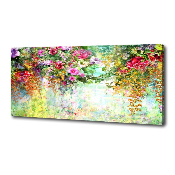 Canvas wall art Multi -colored flowers