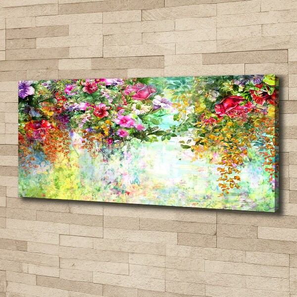 Canvas wall art Multi -colored flowers