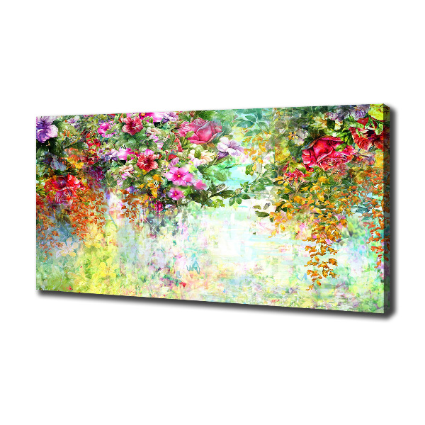 Canvas wall art Multi -colored flowers