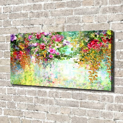 Canvas wall art Multi -colored flowers