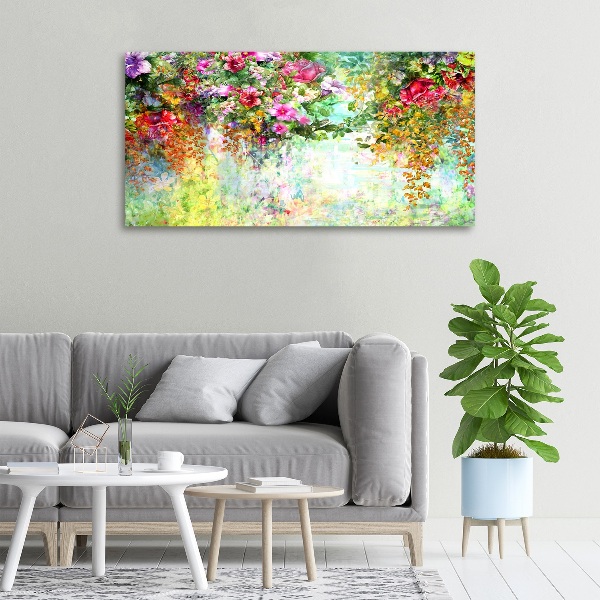 Canvas wall art Multi -colored flowers