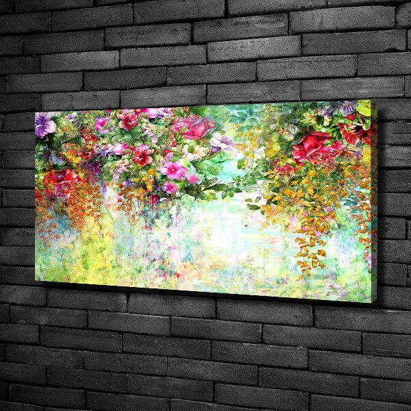 Canvas wall art Multi -colored flowers