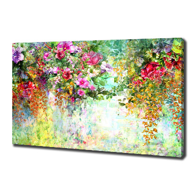 Canvas wall art Multi -colored flowers