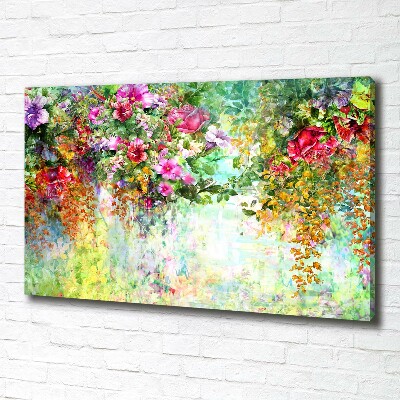 Canvas wall art Multi -colored flowers