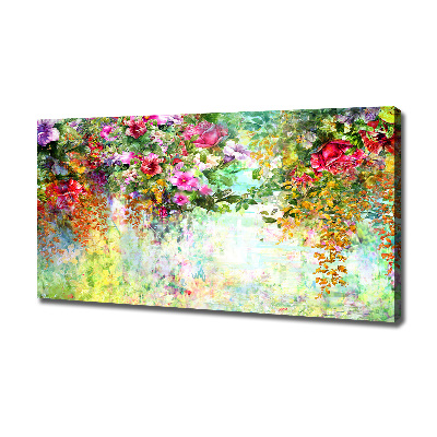 Canvas wall art Multi -colored flowers