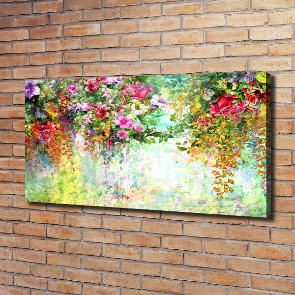 Canvas wall art Multi -colored flowers