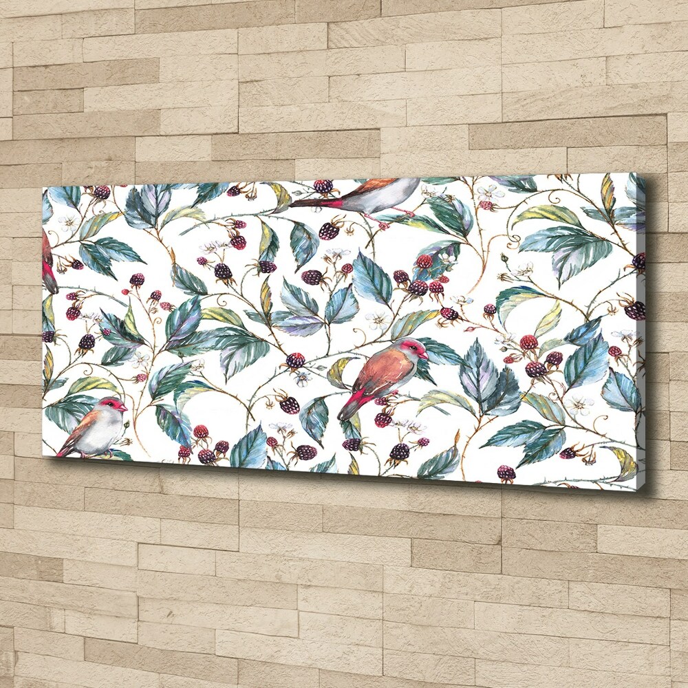 Canvas wall art Blackberry and birds