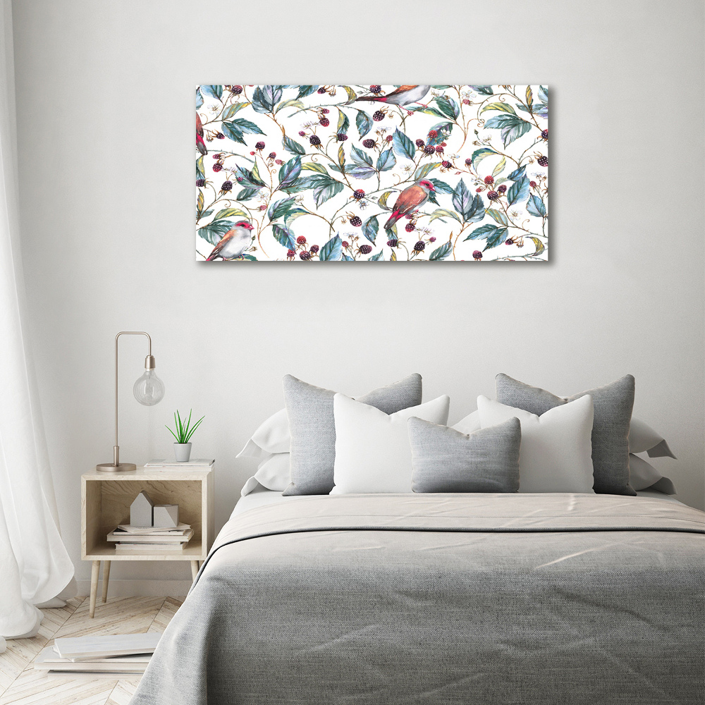 Canvas wall art Blackberry and birds