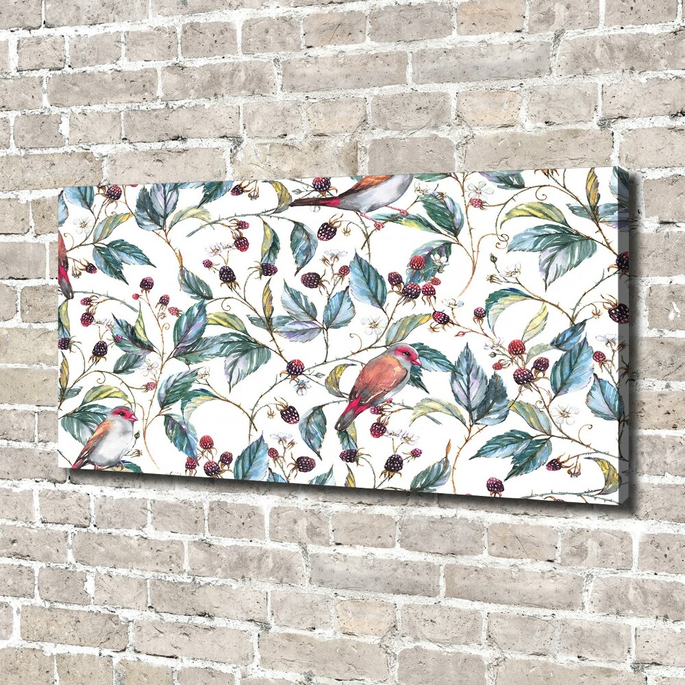 Canvas wall art Blackberry and birds