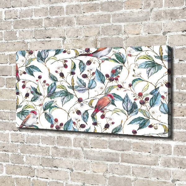 Canvas wall art Blackberry and birds