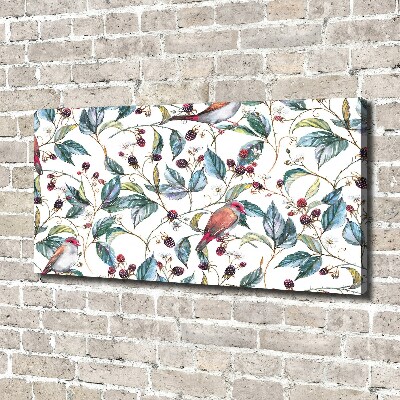 Canvas wall art Blackberry and birds