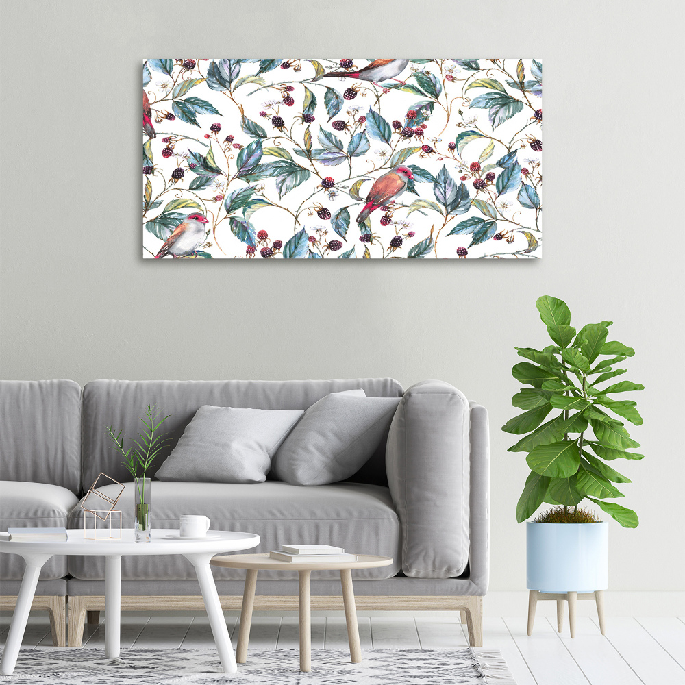 Canvas wall art Blackberry and birds