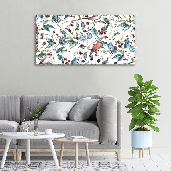 Canvas wall art Blackberry and birds