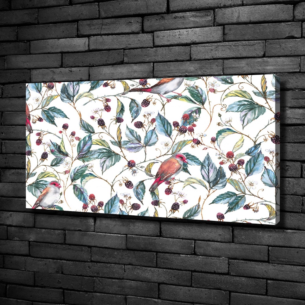 Canvas wall art Blackberry and birds