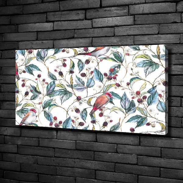 Canvas wall art Blackberry and birds