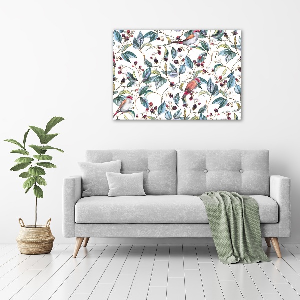 Canvas wall art Blackberry and birds