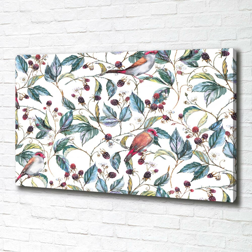 Canvas wall art Blackberry and birds