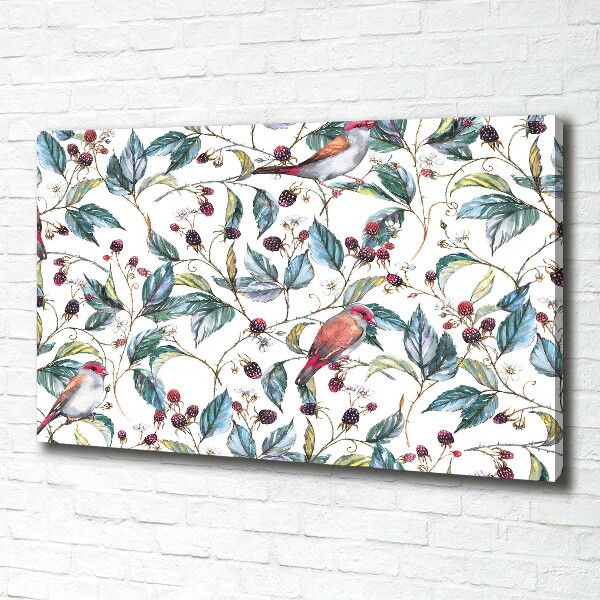 Canvas wall art Blackberry and birds