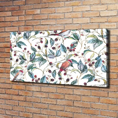 Canvas wall art Blackberry and birds