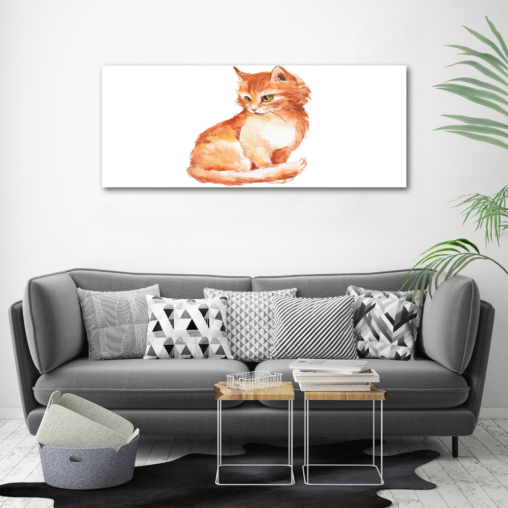 Large canvas wall art Red Cat