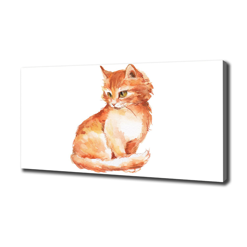 Large canvas wall art Red Cat