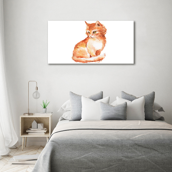 Large canvas wall art Red Cat