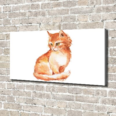 Large canvas wall art Red Cat